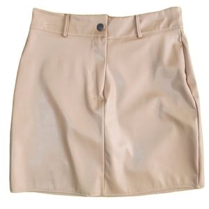 NASTY GAL Beige Faux Leather Skirt